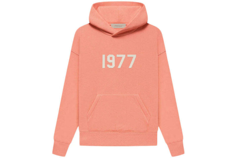 Kids Fear of God Essentials Hoodie Coral 1977